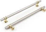 Brushed Nickel & Gold Cabinet Handles - 10 Pack Drawer Pulls For Kitchen Dress. Fixed Price $83.99.