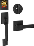 Front Door Lock Set Black Handle With Deadbolt Lever Exterior. Fixed Price $53.54.