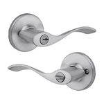 Door Handle Lock Entry Lever Satin Chrome Pick Resistant Kwikset 94050-711 Keyed. Fixed Price $89.99.