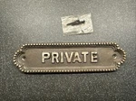 Georgian Private Cast Iron Vintage Rustic Cor Wall Door Shed Sign Plaque. Fixed Price $20.14.