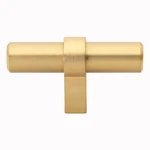 Gliderite 2-1/4" Solid Steel Euro Bar Cabinet T-knob Satin Gold 4002-T-SG-1. Fixed Price $5.69.