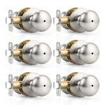 Keyless Privacy Door Knobs 6 Pack Brushed Nickel Stainless Steel Probrico Lock. Fixed Price $89.99.