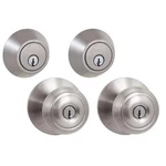 Defiant Hartford Satin Nickel Entry Door Knob & Deadbolt Lock Set KW1. Fixed Price $48.57.