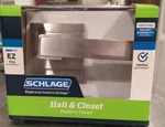 New Schlage Hall And Closet F10VNBK 619 Satin Nickel. Fixed Price $23.72.