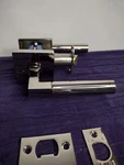 Emtek Hercules Right Handprivacy Door Lever Square Rose Brass Modern Collection. Fixed Price $126.99.