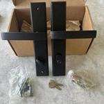 Emtek 5442FB Rectangular Stretto Keyed Entry Set W/ Yuma Lever - Flat Black. Fixed Price $119.99.