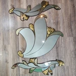 Vtg Reliable Mfg Co Mirror Set Floral Flower 3 Piece Hollywood Regency 1985. Fixed Price $699.99.