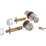 Kwikset 690T 26D Satin Chrome Entry Knob & Single Cylinder Deadbolt Combo. Fixed Price $14.00.