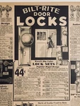 1930 Montgomery Ward Bilt-rite Door Locks B&w Print Ad 9X13-1/4 Mwc 616. Fixed Price $15.54.
