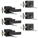 3 Pack Flat Black Square Entry Levers Locksets And Single Cylinder Deadbolts .... Fixed Price $147.98.
