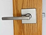 Kwikset Halifax Square Passage Lever Satin Nickel 720HFLSQT15 #8LB. Fixed Price $10.99.