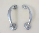 Vintage Nickel Door Handles Shop Pulls Antique Old Copper Cupboard 7". Fixed Price $34.03.