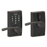 Schlage Keyless Entry Electronic Keypad Door Lock Lever Set Aged Bronze. Fixed Price $100.00.