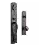 Signature Hardware Bullock Bronze Entrance Door Set, Round Knob, 2-3/4", Black. Fixed Price $299.95.