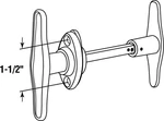Prime-line GD52121 Diecast Metal Silver Inside T-handle 5/16 Shaft X 3 In.. Fixed Price $19.29.