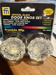Franklin Mfg 2 Crystal Glass Bright Brass Door Knob Set New. Fixed Price $18.00.