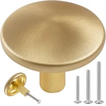 Mumu 6PC 1.65IN Round Gold Brushed Oversize Cabinet Knobs Brass Color. Fixed Price $12.50.
