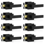 Plustool 8 Pack Matte Black Door Handles Keyless Interior Knobs Privacy. Fixed Price $164.99.