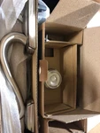 Schlage FE285 Camelot Satin Nickel Handleset With Georgian Knob & Trim. Fixed Price $52.99.