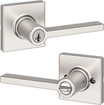 *1-SET* Kwikset Casey Keyed Entry Door Lever Handle Lock Satin Nickel 94050-661. Fixed Price $39.99.