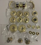 Broadway Collection Solid Brass Door Knob Set, Polished Gold/silver, 2PK. Fixed Price $110.00.