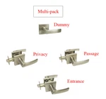 Satin Nickel Square Door Handle Lever Locks Passage Privacy Entry Brushed. Fixed Price $136.45.