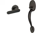 Yale Jamestown Kincaid Handle Lever Entry Set, Oil-rubbed Bronze, D7809K5KK01. Fixed Price $119.99.