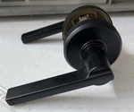 Schlage F10-LAT-622-GSN Latitude Passage Door Lever Set Black. Fixed Price $32.95.