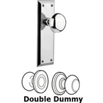 Nostalgic Double Dummy - New York Plate Door Knob In Bright Chrome Nib 2 Avail. Fixed Price $130.00.