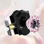 Floresita Crystal Door Knobs, Glass Black+pink Rose. Fixed Price $42.99.
