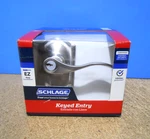 Schlage Accent Keyed Entry Door Lever Lock Satin Nickel Camelot Trim F51 619. Fixed Price $35.95.