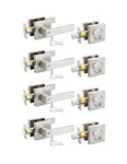 4 Pack Brushed Nickel Keyed Alike Front/exterior Door Levers With Single Cyli.... Fixed Price $153.60.