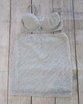 Windsor Shimmering Silver Faux Pearl Beaded Embellished Bra Skirt Set Womens Lrg. Fixed Price $23.99.