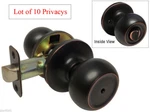 10 Oil Rubbed Bronze Privacy Round Door Handle Knobs For Bedroom & Bathroom. Fixed Price $137.99.