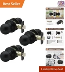 Elegant Matte Black Colonial Door Knob Set - 3 Pack With Privacy Locking Feature. Fixed Price $26.99.