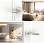 Amerdeco 3-PACK Privacy Door Handles Brushed Satin Nickel Knurled Lever Interior. Fixed Price $55.00.