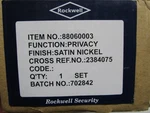 Rockwell 88060003 Sliding Door Handle Set Satin Nickel New Box. Fixed Price $7.50.