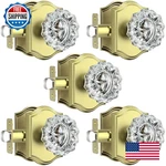 Calzibeno Glass Passage Door Knobs 5 Pack Satin Brass Crystal. Fixed Price $175.33.