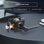 Bamberg 1080CT Door Lever Lock (3 Sets) Contemporary Handle Matte Black Nib. Fixed Price $30.50.