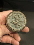 Cast Brass Bronze 1881 Branford Figural Door Knob Cherub W/ Torch Riding Eagle. Fixed Price $94.95.