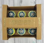 Nib Hand Painted Ceramic Drawer Knobs Pulls Made India Set Of 6. Fixed Price $21.99.