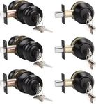 3 Pack Keyed Alike Entry Door Knobs And Single Cylinder Deadbolt Lock Combo Set. Fixed Price $49.99.