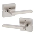 Kwikset Halifax Square Satin Nickel Privacy Bed/bath Door Handle With Lock. Fixed Price $22.99.