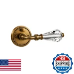 Sorwduerm 1 Pack Antique Brass Glass Door Privacy Crystal Levers. Fixed Price $71.72.