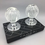 Tahari Crystal Door Knob Round Ribbed Set Silver Chrome Accent Luxury Designer. Fixed Price $74.99.