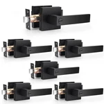 Probrico 6 Pack Matte Black Door Handles Heavy Duty Flat Square Privacy. Fixed Price $128.23.