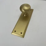 Signature Hardware New York Solid Satin Brass Passage Interior Door Set. Fixed Price $150.00.