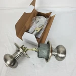 Silver Interior Door Knob Double Sided Round Handle Hardware Set Home Bedroom. Fixed Price $10.49.