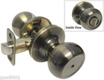 Privacy Antique Brass Bedroom Bathroom Round Knobs Door Handle Locks. Fixed Price $17.99.