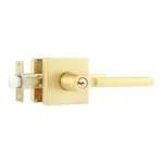 1 Pack Door Lever Lock Satin Brass Front/exterior Handle Set Keyed Alike.... Fixed Price $42.29.